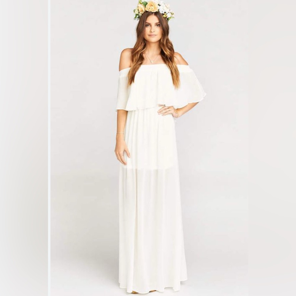 Show me your mumu off the shoulder maxi dress
